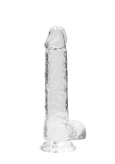 REALROCK 8IN REALISTIC DILDO W/ BALLS CRYSTAL CLEAR