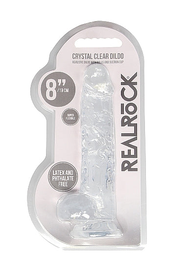 REALROCK 8IN REALISTIC DILDO W/ BALLS CRYSTAL CLEAR