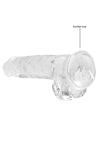 REALROCK 8IN REALISTIC DILDO W/ BALLS CRYSTAL CLEAR