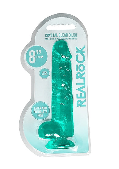 REALROCK 8IN REALISTIC DILDO W/ BALLS TURQUOISE