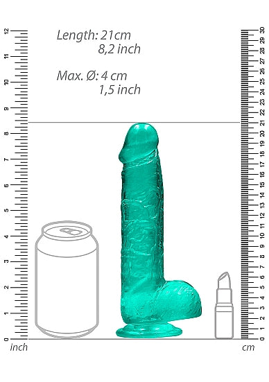 REALROCK 8IN REALISTIC DILDO W/ BALLS TURQUOISE