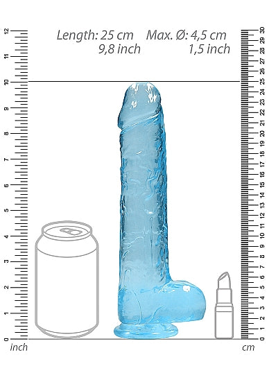 REALROCK 9IN REALISTIC DILDO W/ BALLS BLUE
