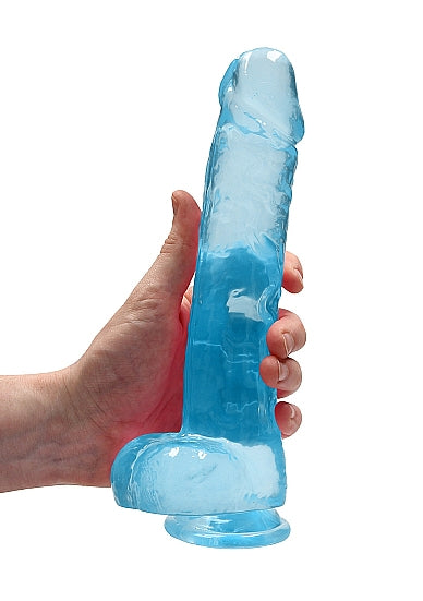 REALROCK 9IN REALISTIC DILDO W/ BALLS BLUE