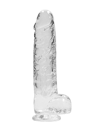 REALROCK 9IN REALISTIC DILDO W/ BALLS CRYSTAL CLEAR