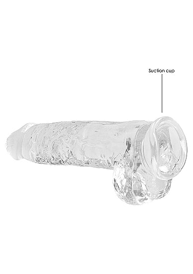REALROCK 9IN REALISTIC DILDO W/ BALLS CRYSTAL CLEAR