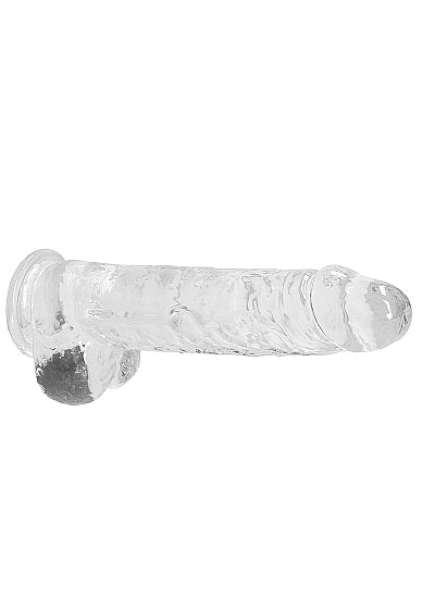 REALROCK 9IN REALISTIC DILDO W/ BALLS CRYSTAL CLEAR