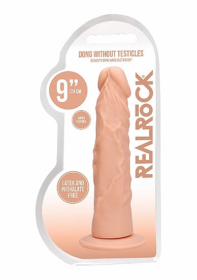 REALROCK 9IN DONG FLESH W/O TESTICLES