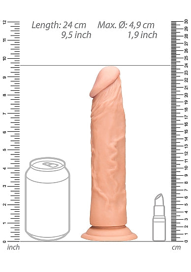 REALROCK 9IN DONG FLESH W/O TESTICLES