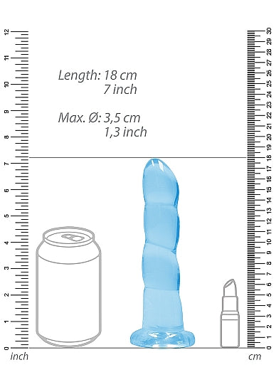 REALROCK NON REALISTIC DILDO W SUCTION CUP 7IN BLUE