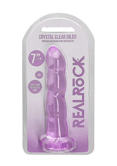REALROCK NON REALISTIC DILDO W SUCTION CUP 7IN PURPLE