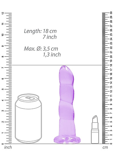 REALROCK NON REALISTIC DILDO W SUCTION CUP 7IN PURPLE