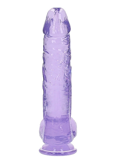 REALROCK REALISTIC DILDO W/ BALLS 10IN PURPLE