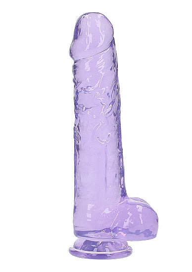 REALROCK REALISTIC DILDO W/ BALLS 10IN PURPLE