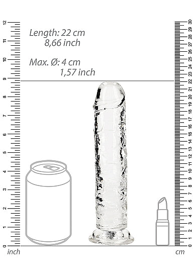 REALROCK STRAIGHT REALISTIC 8 IN DILDO TRANSPARENT