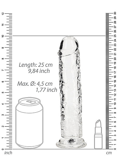 REALROCK STRAIGHT REALISTIC 9 IN DILDO TRANSPARENT