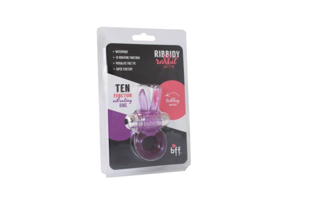 RIBBIDY RABBIT VIBRATING COCK RING-PURPLE
