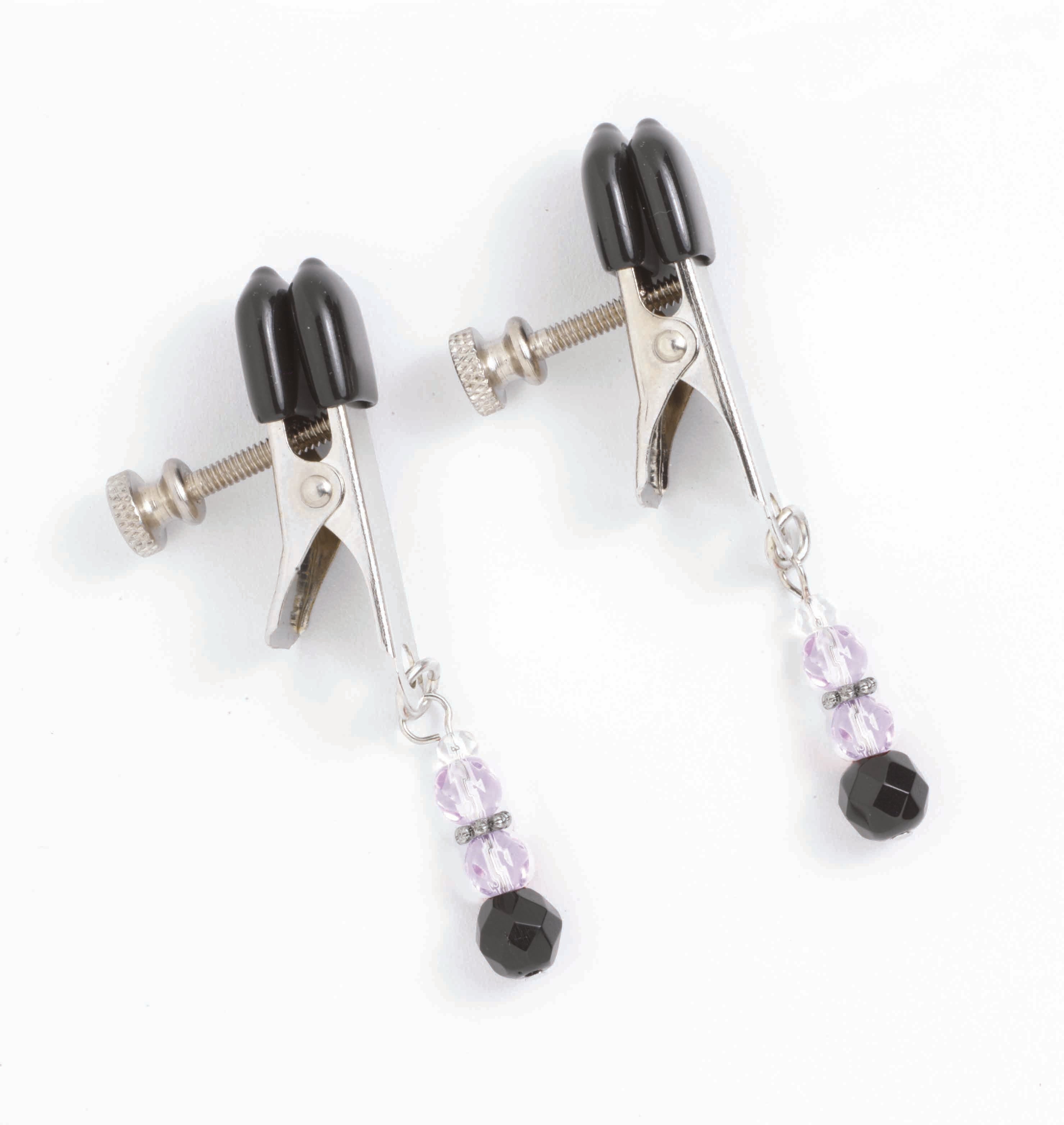 BROAD TIP CLAMP W/PURPLE BEADS