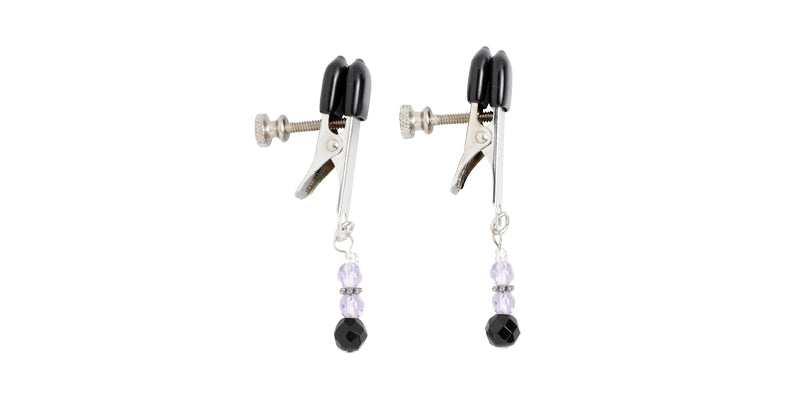 BROAD TIP CLAMP W/PURPLE BEADS