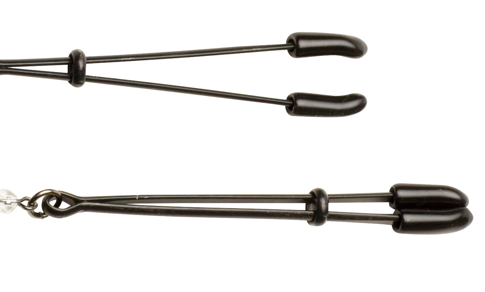 BLACK TWEEZER CLAMP BLACK W/BEADS