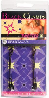 BLACK TWEEZER CLAMP W/LINK CHAIN