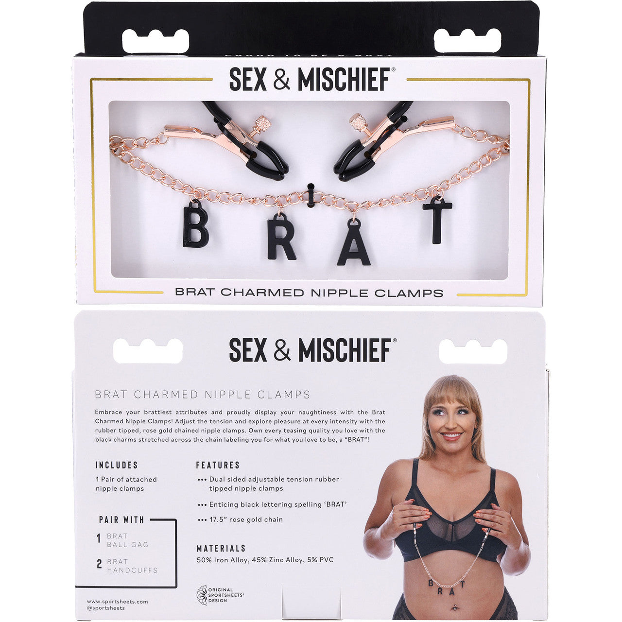 SEX & MISCHIEF BRAT CHARMED NIPPLE CLAMPS
