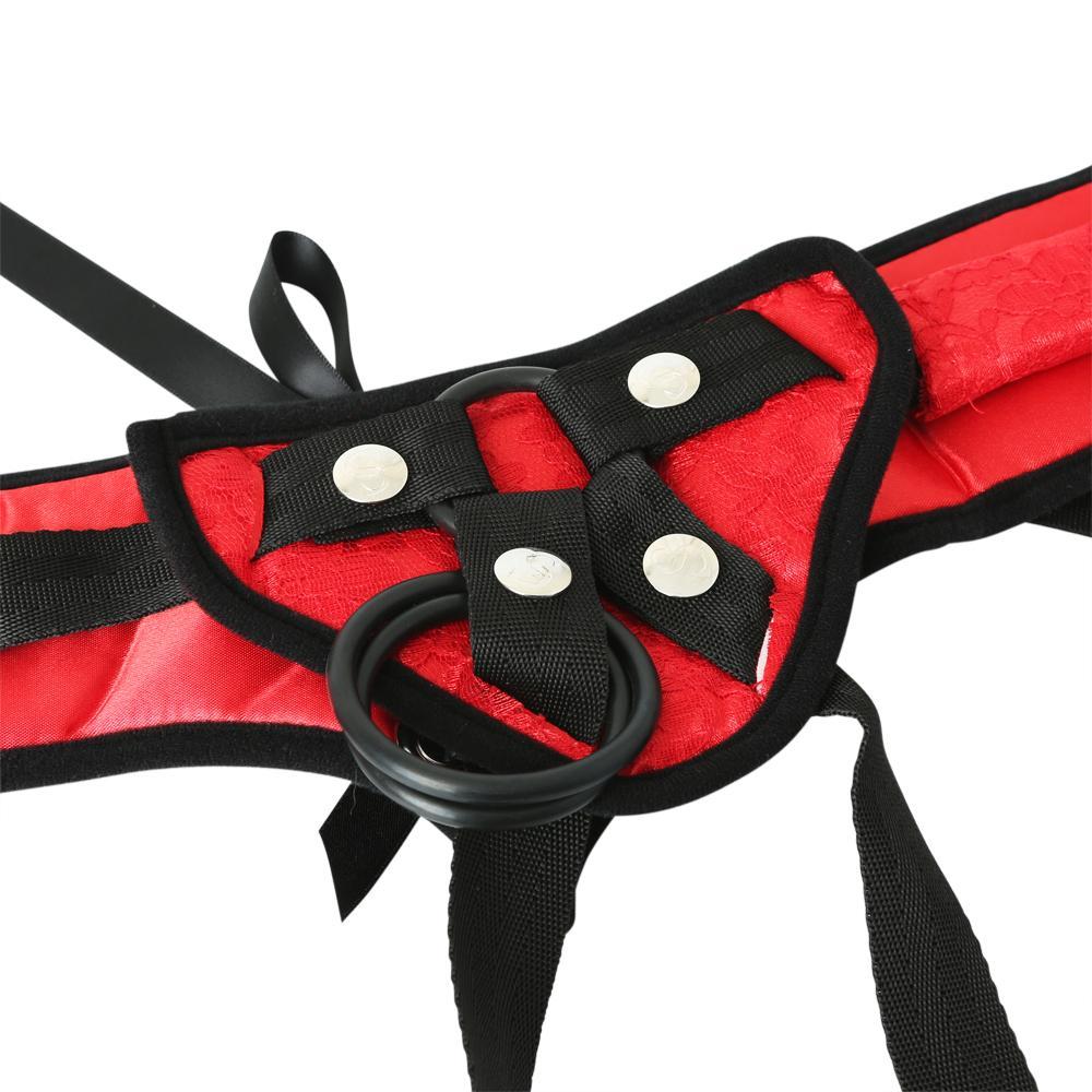 RED LACE CORSETTE STRAP ON