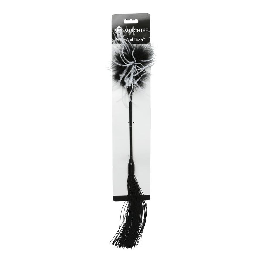 SEX & MISCHIEF WHIPPER TICKLER BLACK & WHITE