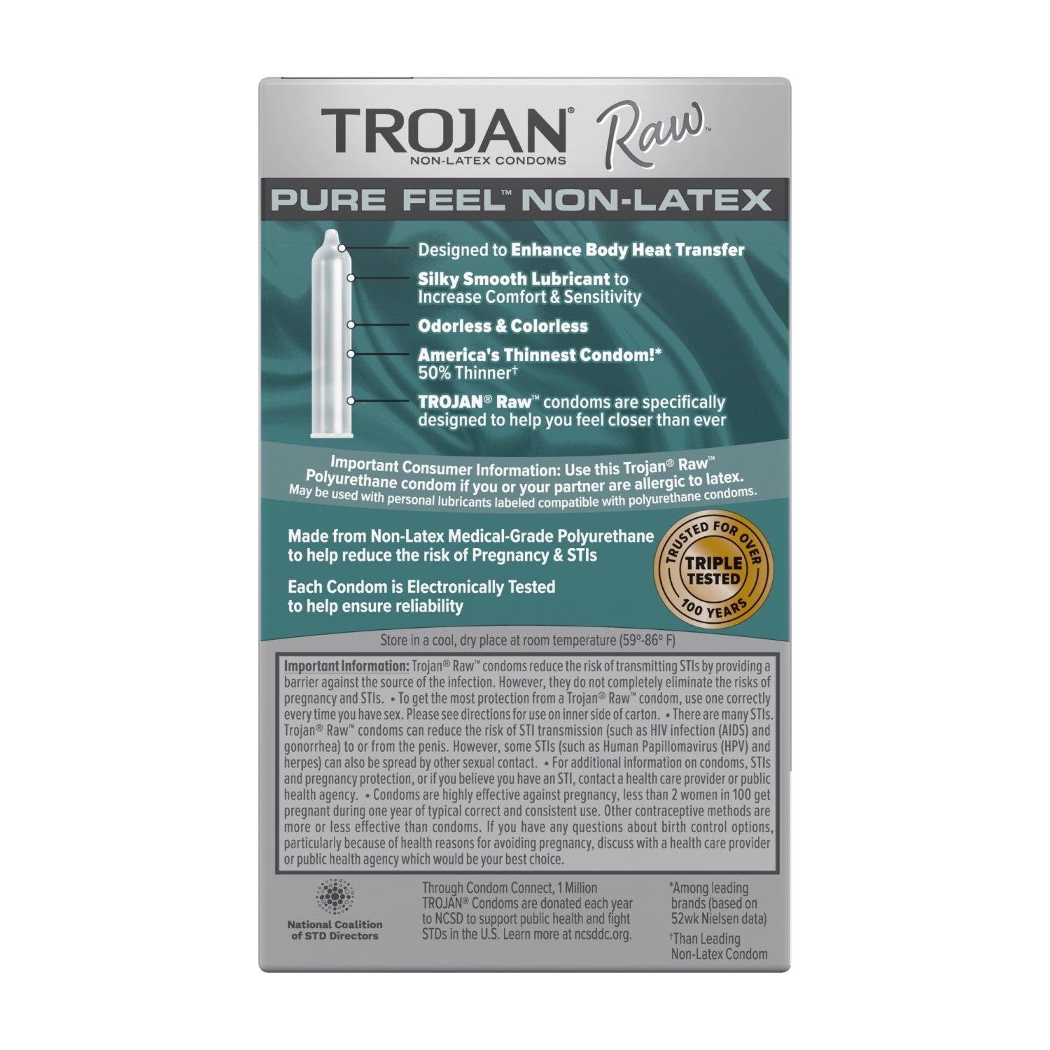 TROJAN RAW PURE FEEL NON-LATEX 10 PACK