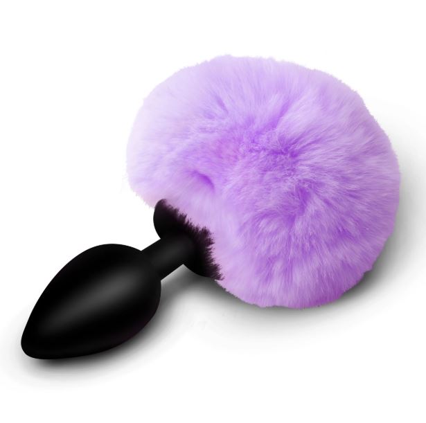 TAILZ FLUFFY BUNNY TAIL SILICONE PLUG PURPLE
