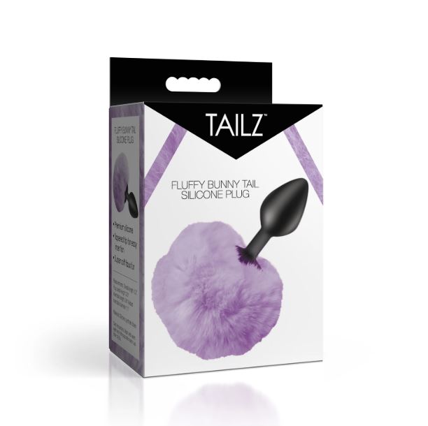 TAILZ FLUFFY BUNNY TAIL SILICONE PLUG PURPLE