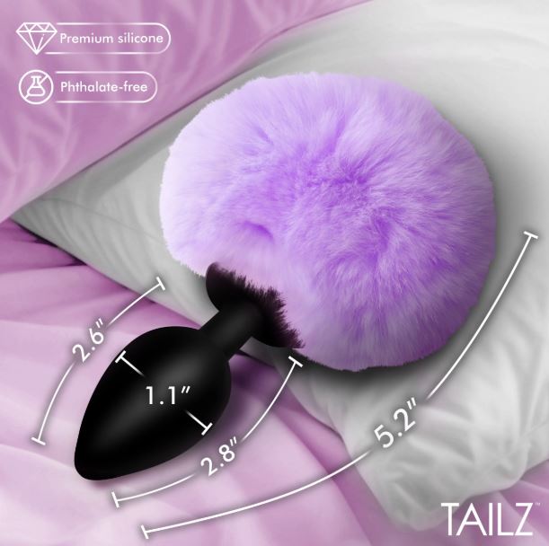 TAILZ FLUFFY BUNNY TAIL SILICONE PLUG PURPLE