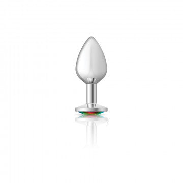 CHEEKY CHARMS ROUND RAINBOW MEDIUM SILVER PLUG