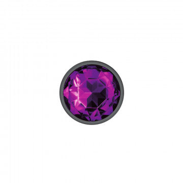 CHEEKY CHARMS ROUND PURPLE SMALL GUNMETAL BUTT PLUG