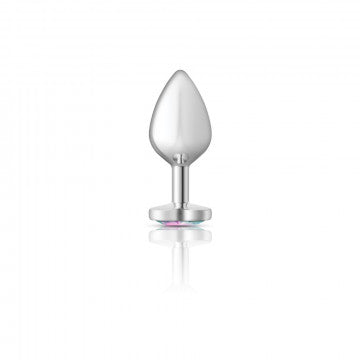 CHEEKY CHARMS HEART CLEAR IRIDESCENT MEDIUM SILVER PLUG