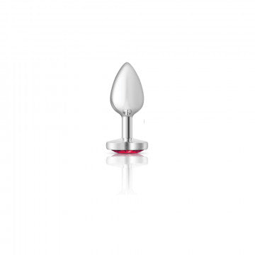 CHEEKY CHARMS HEART BRIGHT PINK SMALL SILVER PLUG