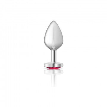 CHEEKY CHARMS HEART BRIGHT PINK MEDIUM SILVER PLUG