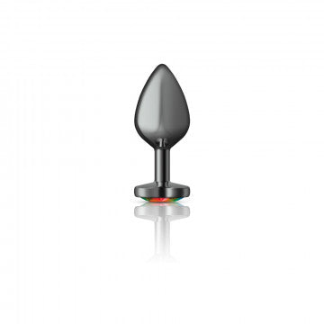 CHEEKY CHARMS HEART RAINBOW MEDIUM GUNMETAL BUTT PLUG