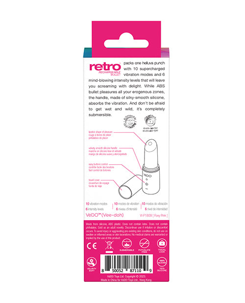 VEDO RETRO RECHARGEABLE BULLET PINK