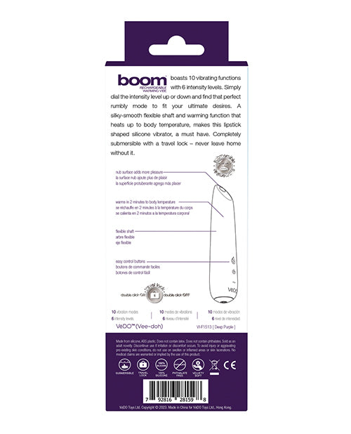 VEDO BOOM RECHARGEABLE WARMING VIBE DEEP PURPLE