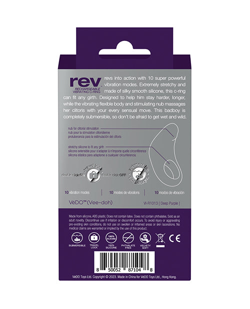 VEDO REV RECHARGEABLE C-RING VIBRATING PURPLE