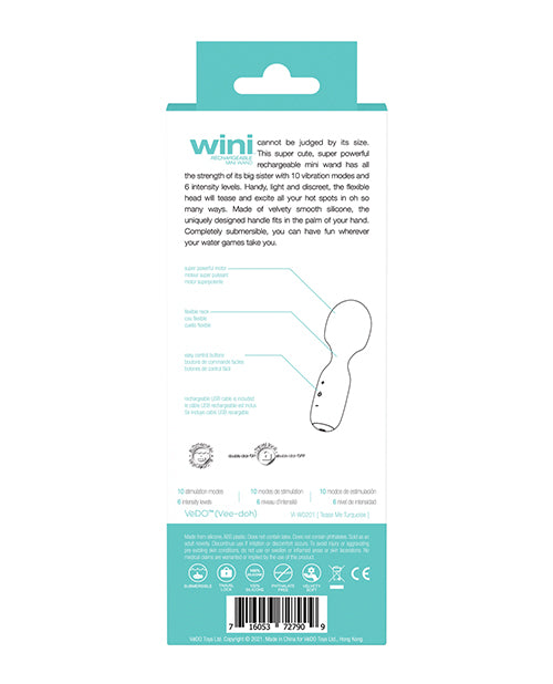 VEDO WINI RECHARGEABLE MINI WAND TURQUOISE