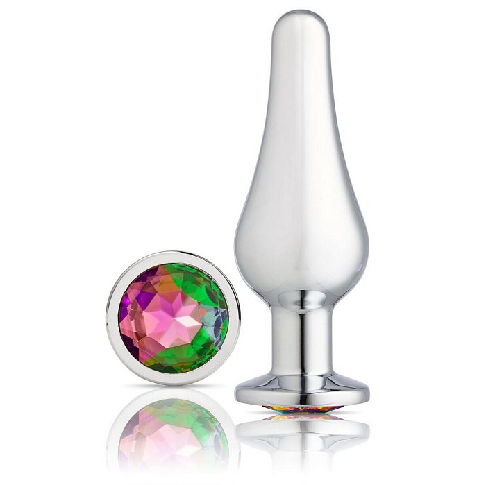 CLOUD 9 GEMS SILVER CHROMED TALL ANAL PLUG SMALL