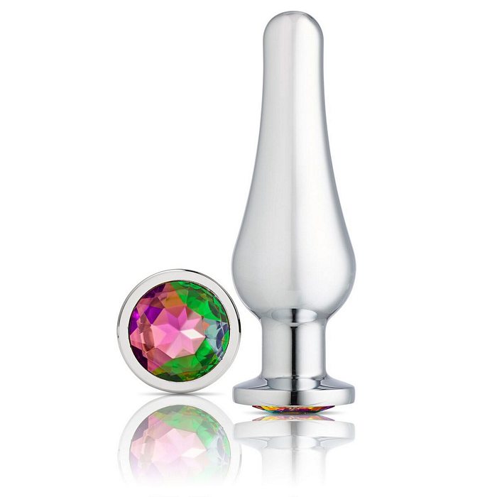 CLOUD 9 GEMS SILVER CHROMED TALL ANAL PLUG MEDIUM