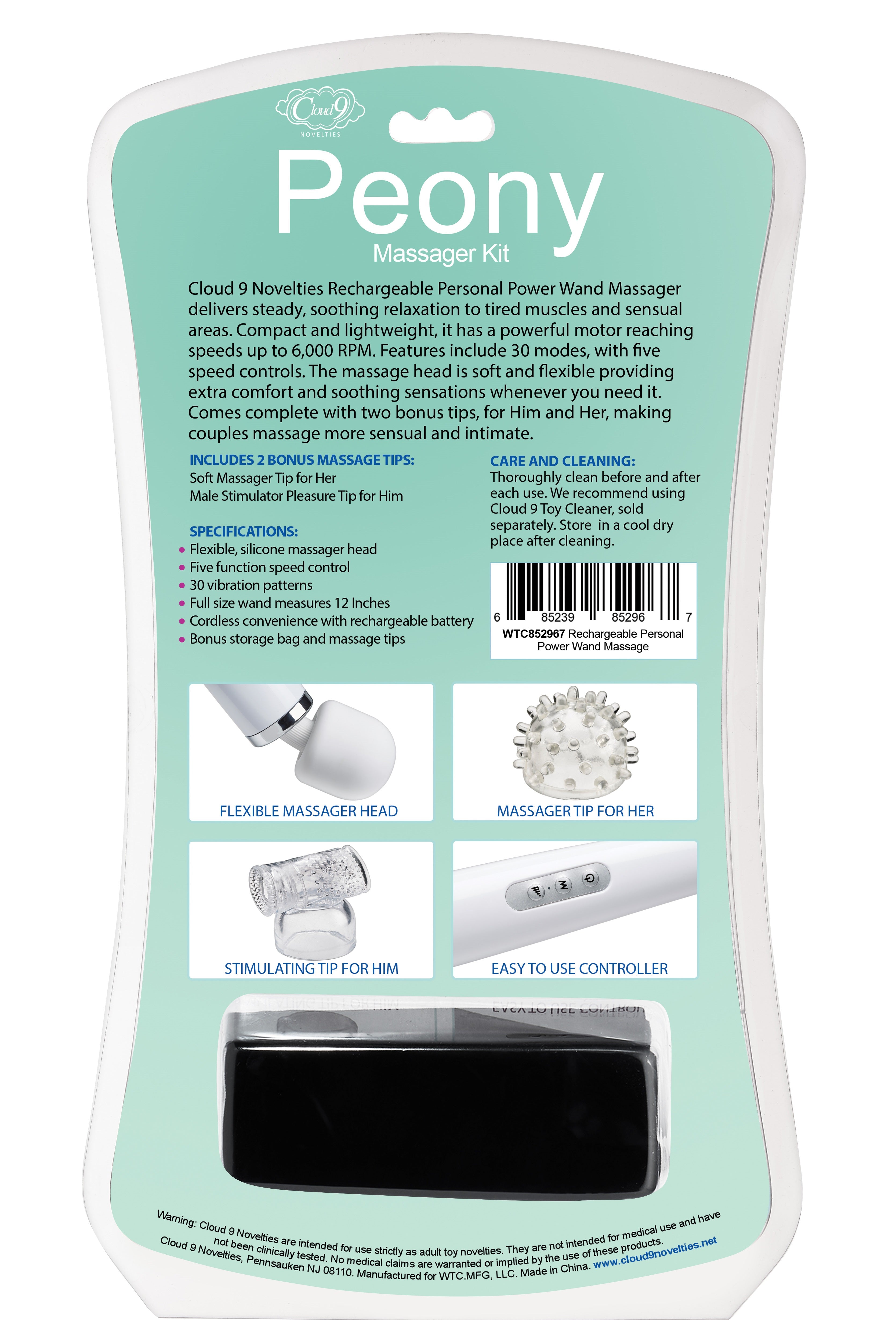 CLOUD 9 HEALTH & WELLNESS WAND KIT 30 FUNCTION WHITE
