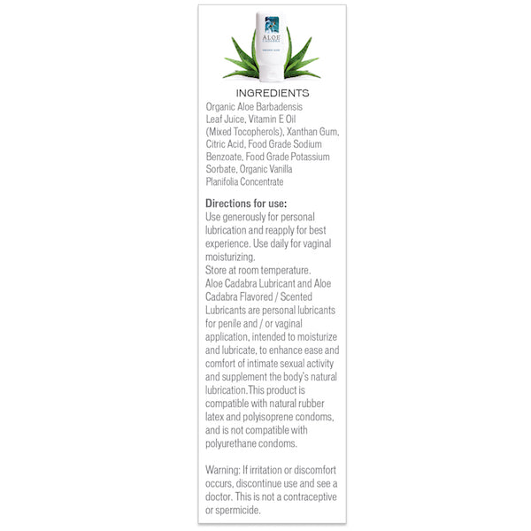 Aloe Cadabra Organic Lube Natural Aloe 2.5 Oz
