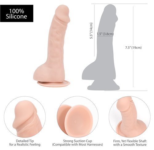 Addiction 100% Silicone Brad 7.5 Beige 