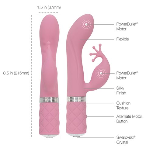 Pillow Talk Kinky Clitoral W/ Swarovski Crystal Pink