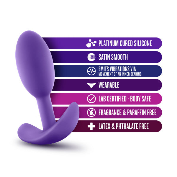 Luxe Wearable Vibra Slim Plug Small Purple