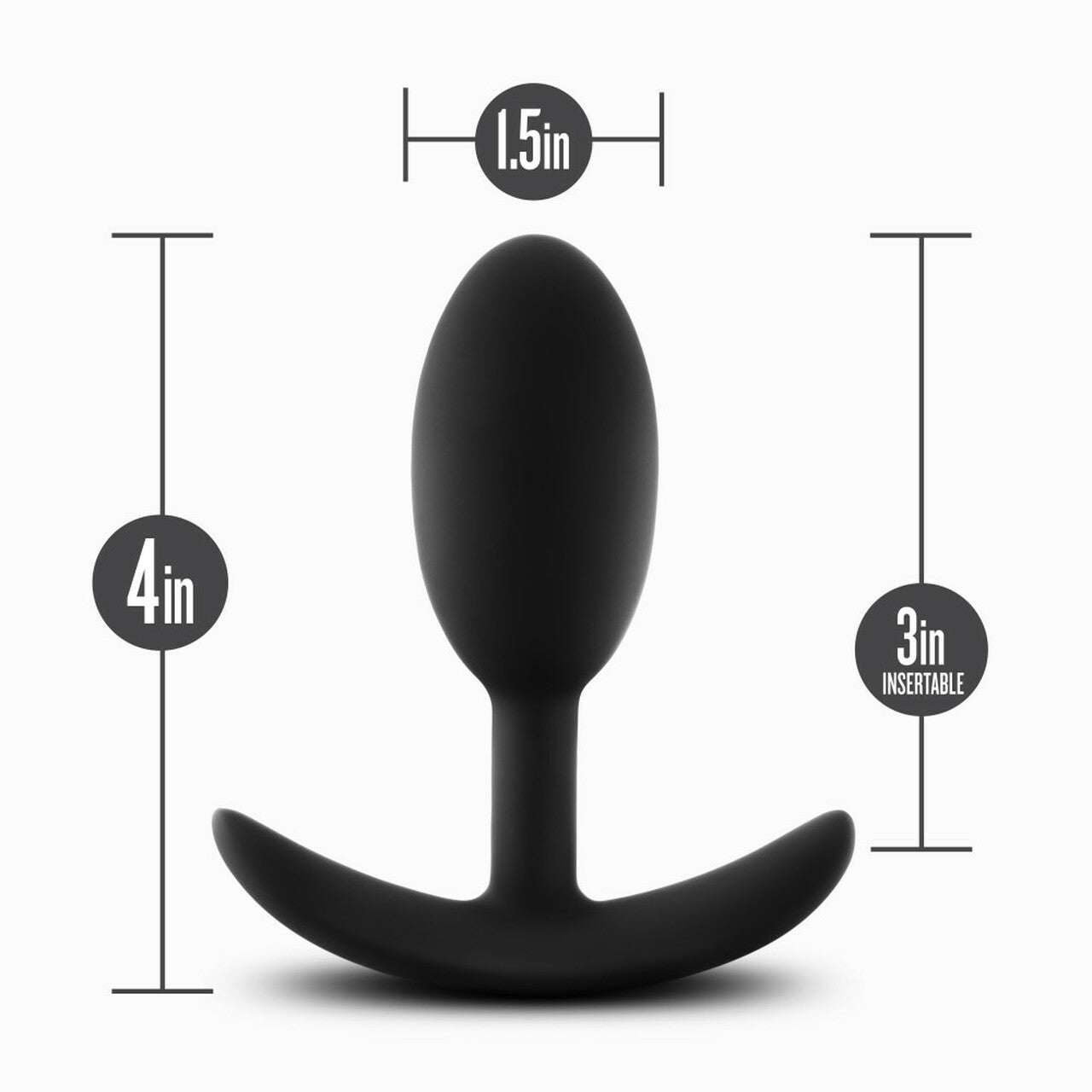 Anal Adventures Platinum Silicone Vibra Slim Plug Medium Black