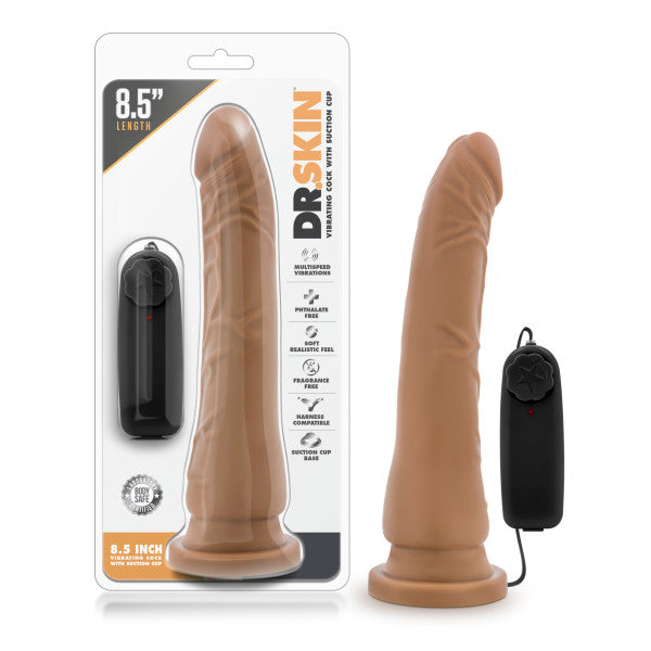 Dr Skin 8.5 Vibrating Realistic Cock W/suction Cup Mocha